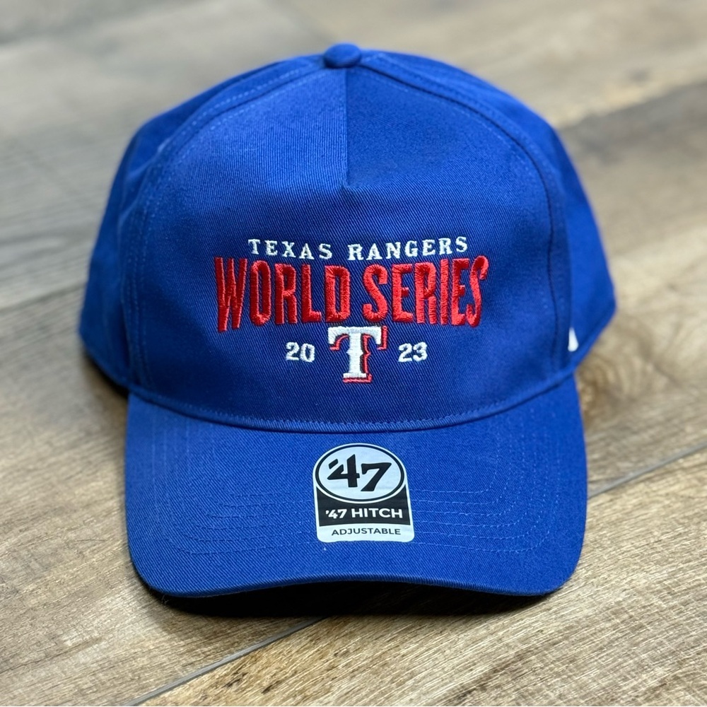 Texas Rangers World Series 23 SnapBack Hat Cap One Size '47 Blue Baseball Red